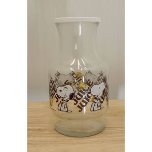 VTG Snoopy & Woodstock juice glass jug, anchor Hocking. One of a collection